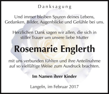 Traueranzeige von Rosemarie Englerth  von Magdeburger Volksstimme