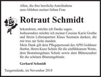 Traueranzeige von Rotraut Schmidt  von Magdeburger Volksstimme