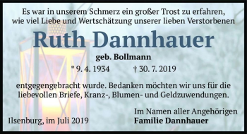 Traueranzeige von Ruth Dannhauer (geb. Bollmann)  von Magdeburger Volksstimme