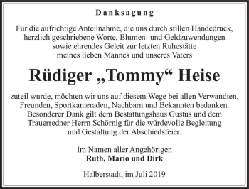 Traueranzeige von Rüdiger 