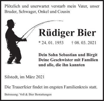 Traueranzeige von Rüdiger Bier  von Magdeburger Volksstimme