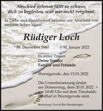 Traueranzeige von Rüdiger Loch  von Magdeburger Volksstimme