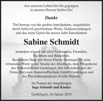 Traueranzeige von Sabine Schmidt  von Magdeburger Volksstimme