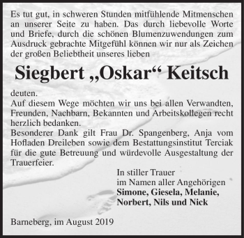Traueranzeige von Siegbert 
