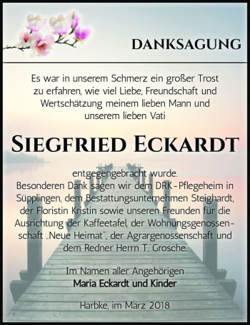 Traueranzeige von Siegfried Eckardt  von Magdeburger Volksstimme