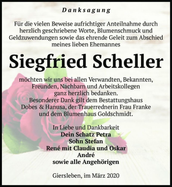 Traueranzeige von Siegfried Scheller  von Magdeburger Volksstimme