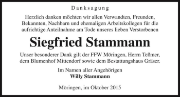 Traueranzeige von Siegfried Stammann  von Magdeburger Volksstimme