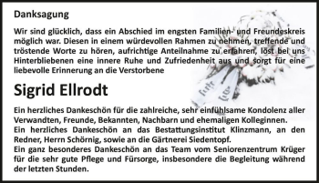 Traueranzeige von Sigrid Ellrodt  von Magdeburger Volksstimme