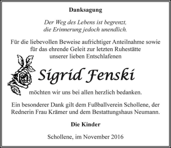 Traueranzeige von Sigrid Fenski  von Magdeburger Volksstimme