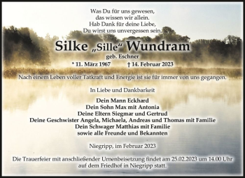 Traueranzeige von Silke 