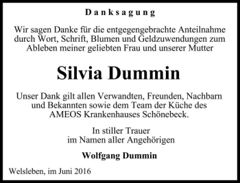 Traueranzeige von Silvia Dummin  von Magdeburger Volksstimme