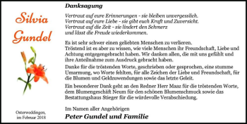 Traueranzeige von Silvia Gundel  von Magdeburger Volksstimme