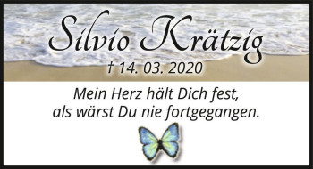 Traueranzeige von Silvio Krätzig  von Magdeburger Volksstimme