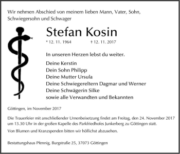 Traueranzeige von Stefan Kosin  von Magdeburger Volksstimme