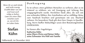 Traueranzeige von Stefan Kühn  von Magdeburger Volksstimme