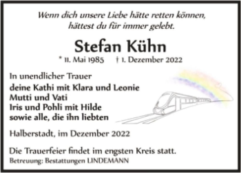 Traueranzeige von Stefan Kühn  von Magdeburger Volksstimme