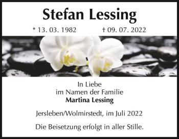 Traueranzeige von Stefan Lessing  von Magdeburger Volksstimme