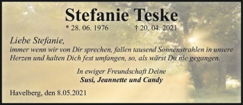 Traueranzeige von Stefanie Teske  von Magdeburger Volksstimme