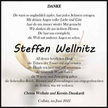 Traueranzeige von Steffen Wellnitz  von Magdeburger Volksstimme
