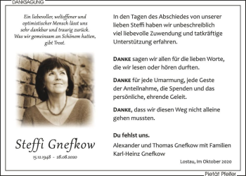 Traueranzeige von Steffi Gnefkow  von Magdeburger Volksstimme
