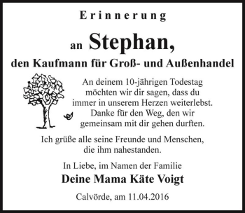 Traueranzeige von Stephan  von Magdeburger Volksstimme