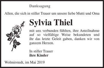 Traueranzeige von Sylvia Thiel  von Magdeburger Volksstimme