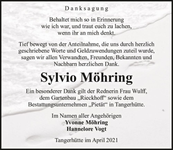 Traueranzeige von Sylvio Möhring  von Magdeburger Volksstimme
