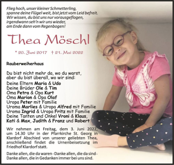 Traueranzeige von Thea Möschl  von Magdeburger Volksstimme