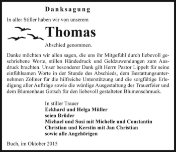 Traueranzeige von Thomas  von Magdeburger Volksstimme