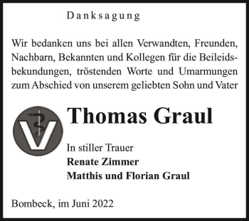 Traueranzeige von Thomas Graul  von Magdeburger Volksstimme
