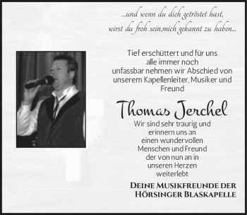 Traueranzeige von Thomas Jerchel  von Magdeburger Volksstimme