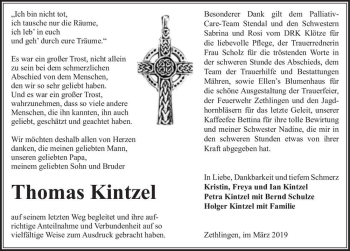 Traueranzeige von Thomas Kinzel  von Magdeburger Volksstimme