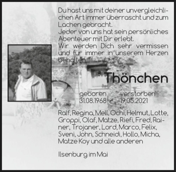 Traueranzeige von Thönchen  von Magdeburger Volksstimme