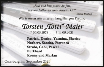 Traueranzeige von Torsten ,,Totti