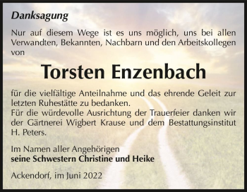 Traueranzeige von Torsten Enzenbach  von Magdeburger Volksstimme