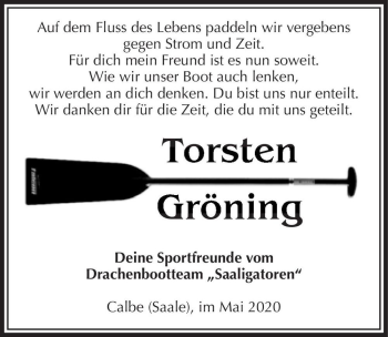 Traueranzeige von Torsten Gröning  von Magdeburger Volksstimme