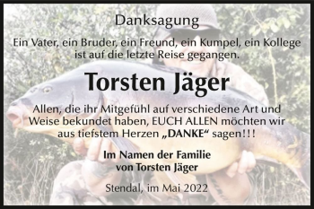 Traueranzeige von Torsten Jäger  von Magdeburger Volksstimme