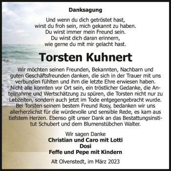 Traueranzeige von Torsten Kuhnert  von Magdeburger Volksstimme