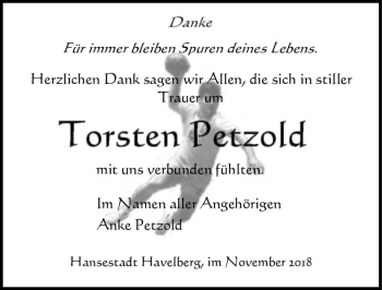Traueranzeige von Torsten Petzold  von Magdeburger Volksstimme
