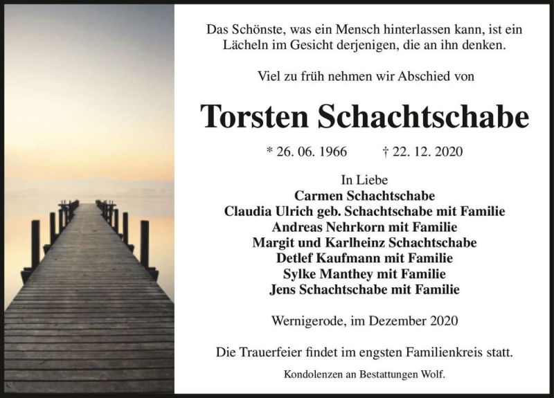  Traueranzeige für Torsten Schachtschabe  vom 02.01.2021 aus Magdeburger Volksstimme