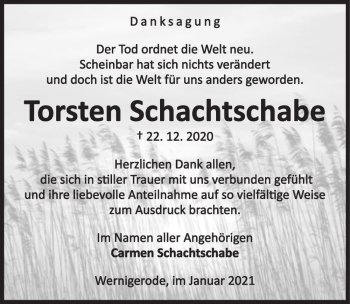 Traueranzeige von Torsten Schachtschabe  von Magdeburger Volksstimme
