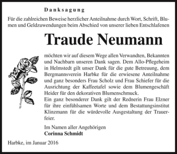 Traueranzeige von Traude Neumann  von Magdeburger Volksstimme