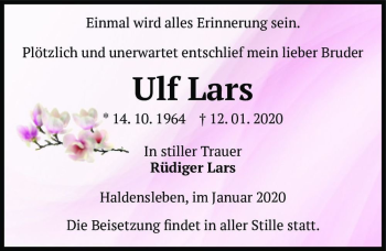 Traueranzeige von Ulf Lars  von Magdeburger Volksstimme