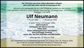 Traueranzeige von Ulf Neumann  von Magdeburger Volksstimme