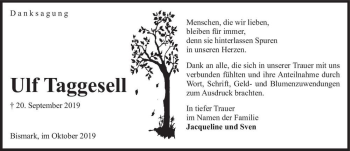 Traueranzeige von Ulf Taggesell  von Magdeburger Volksstimme