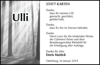 Traueranzeige von Ulli  von Magdeburger Volksstimme
