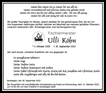 Traueranzeige von Ulli Köhn  von Magdeburger Volksstimme