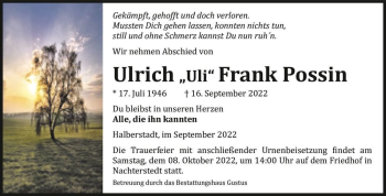 Traueranzeige von Ulrich 