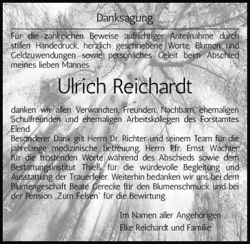 Traueranzeige von Ulrich Reichardt  von Magdeburger Volksstimme