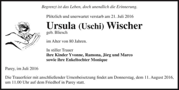Traueranzeige von Ursula 